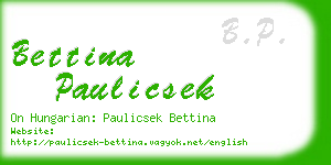 bettina paulicsek business card